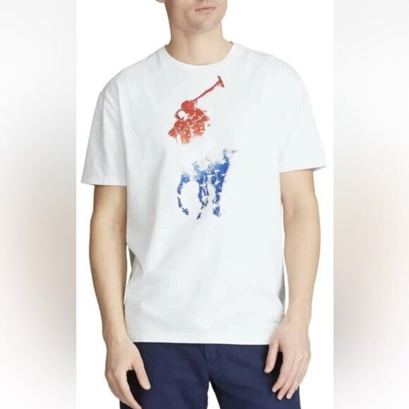 POLO Ralph Lauren Men’s Sz Large Classic Fit T-Shirt Americana Big Pony - Picture 1 of 7